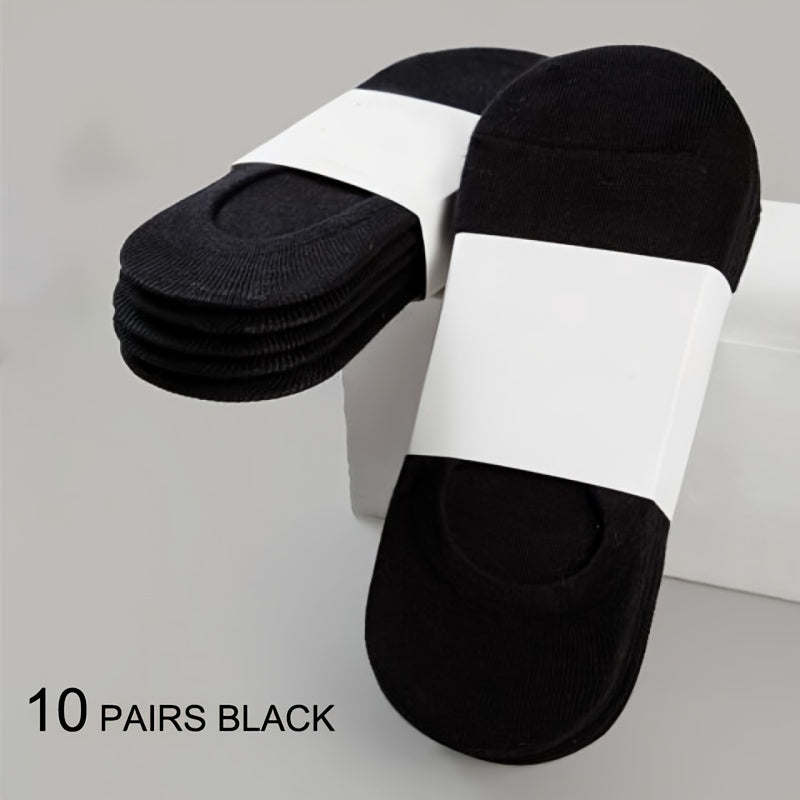 10 pairs of breathable, thin, comfortable men's casual business socks.