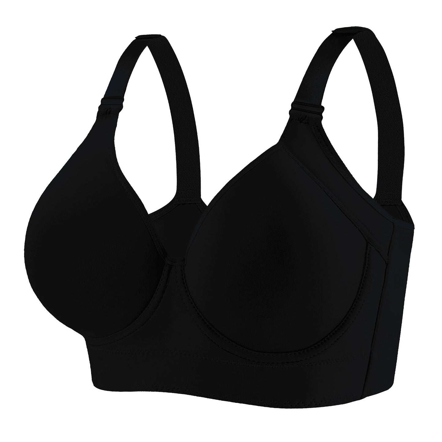 Seamless full coverage underwire bra in mature style, solid color, suitable for everyday wear with breathable knit fabric.