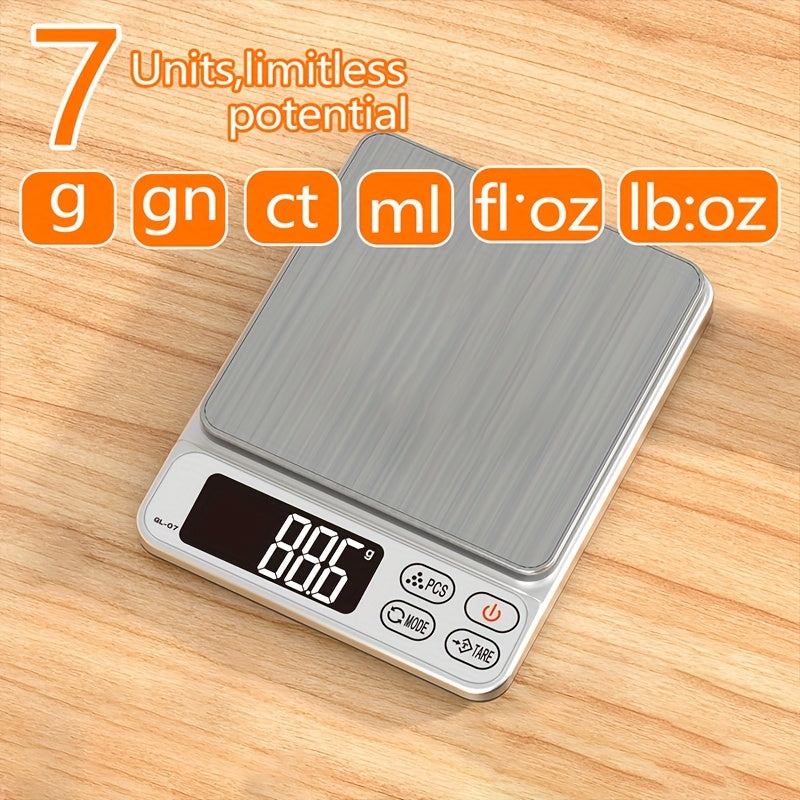 Portable HOTU Digital Jewelry Scale with accurate weighing, LCD display, and 2*AAA batteries included