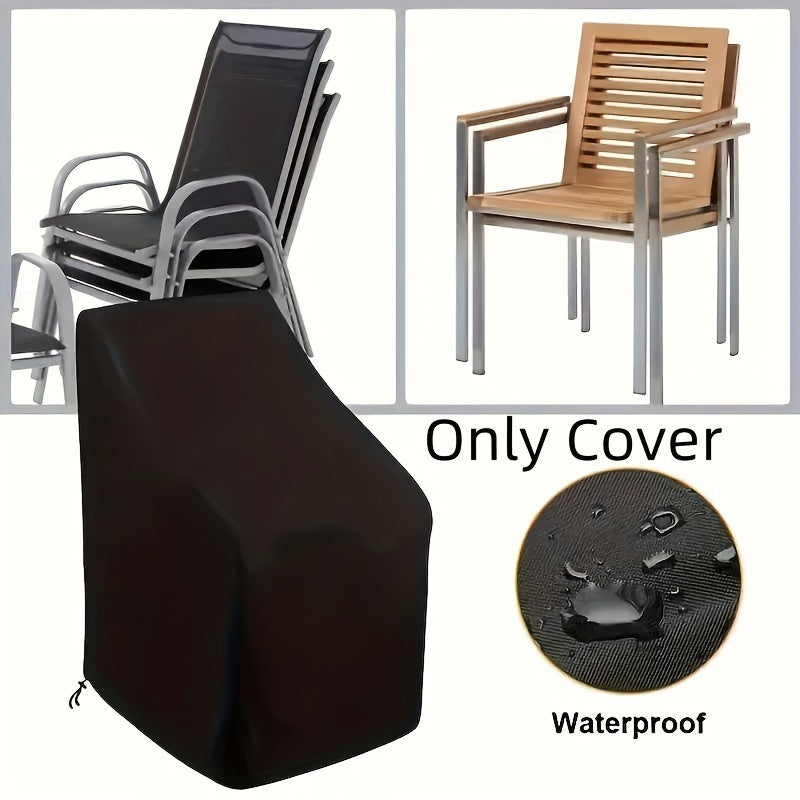 Outdoor furniture cover made of 210D Oxford cloth in black color to prevent sun damage.