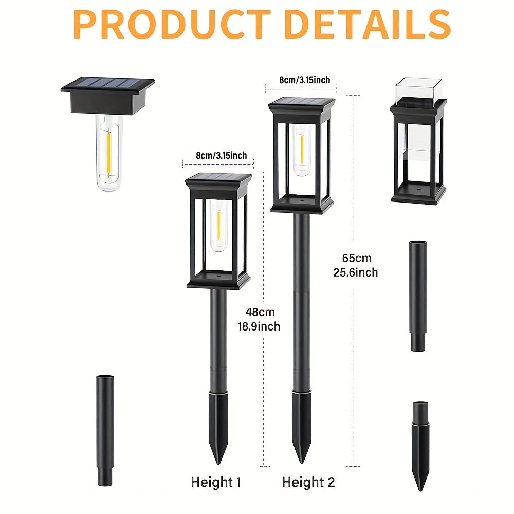 4pcs Outdoor solar lights for yard sidewalks, bright and long lasting.