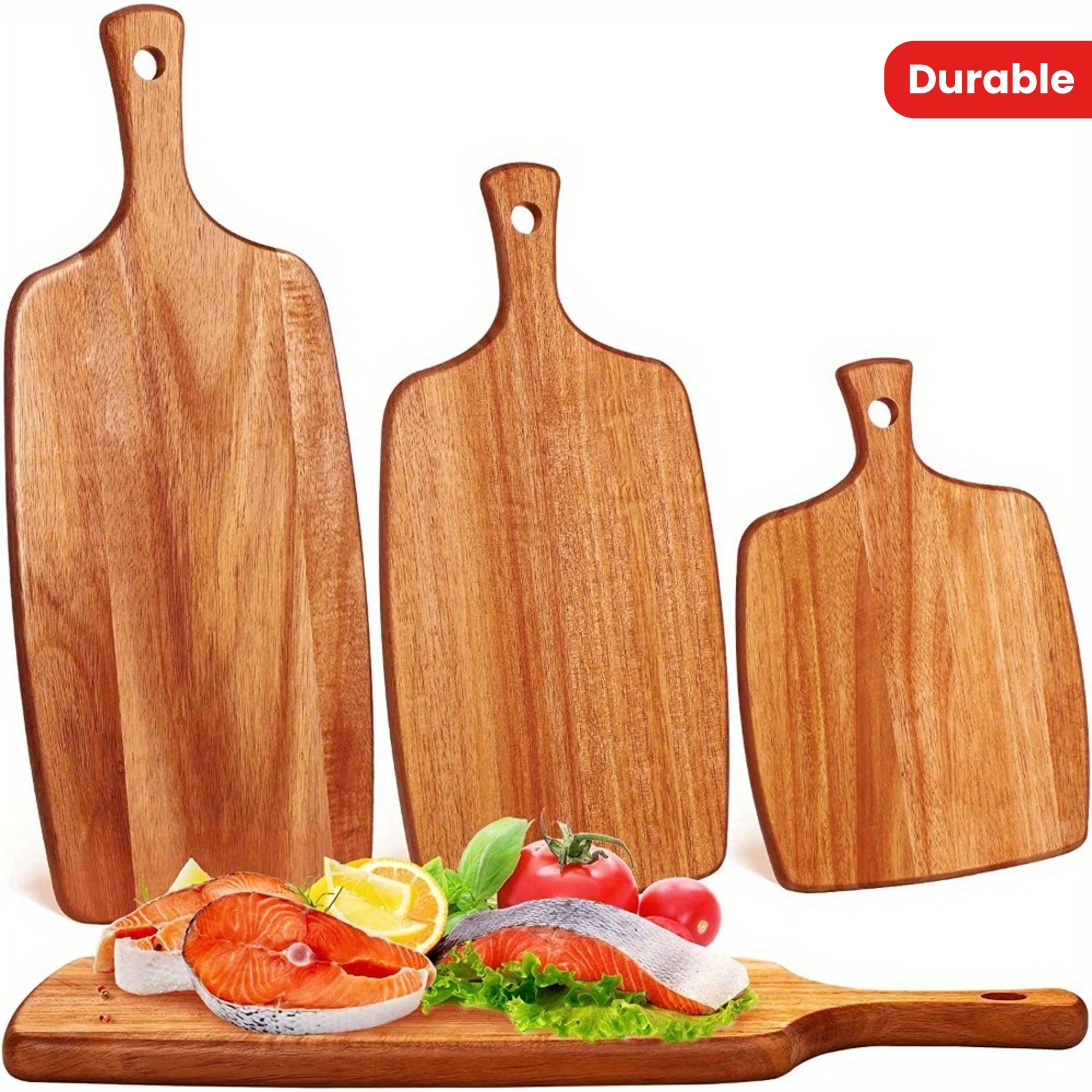 High-Quality Wooden Cutting Board - Ideal for Cheese, Fruits, and Camping Trips - Sturdy Kitchen and Dining Necessity