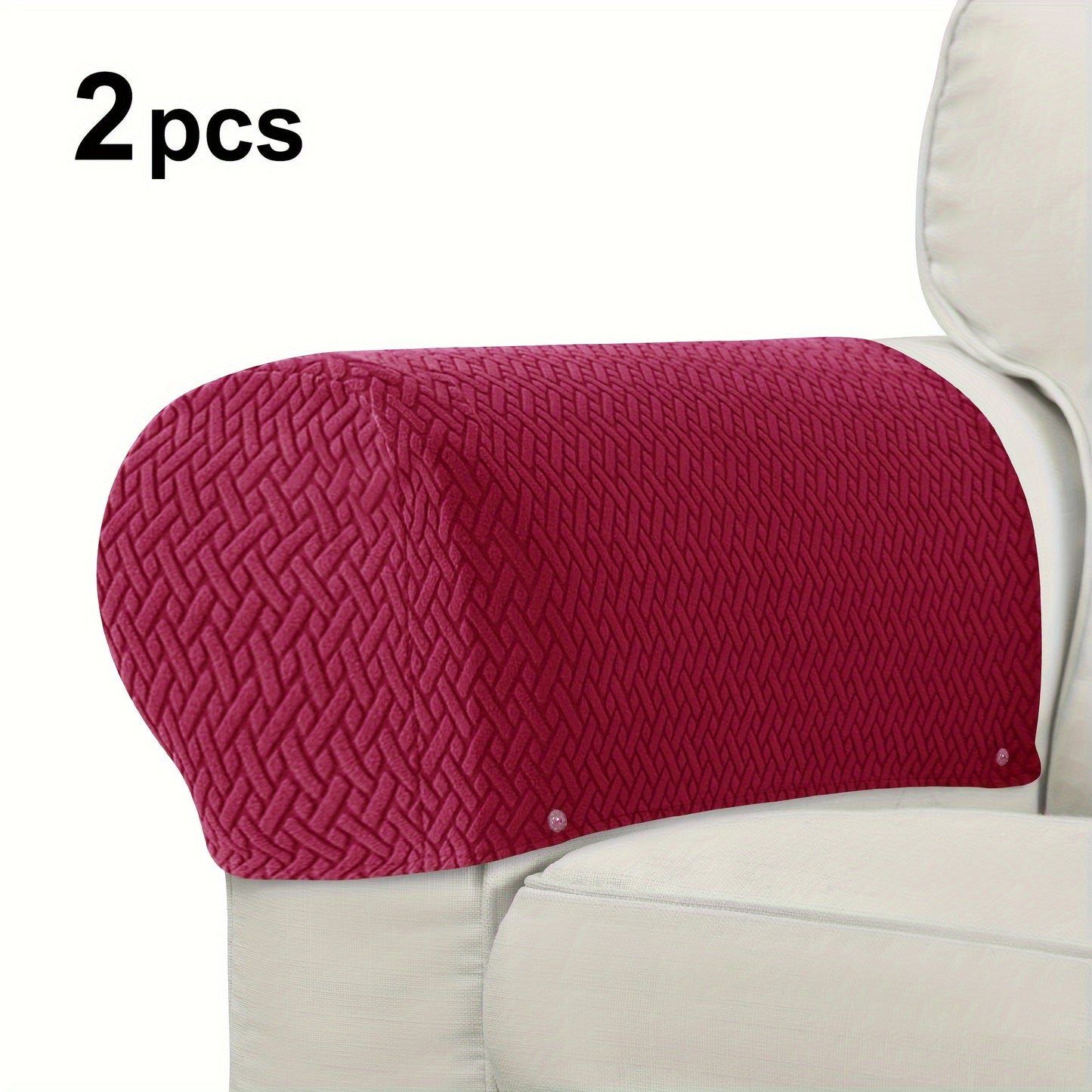 Zamonaviy Jakard Armrest Qoplamalari - 2 dona Stretch Slipcover to'plami, Mashinada yuvish mumkin, Sirpanmas grip dizayni, Mebelni himoya qiluvchi.