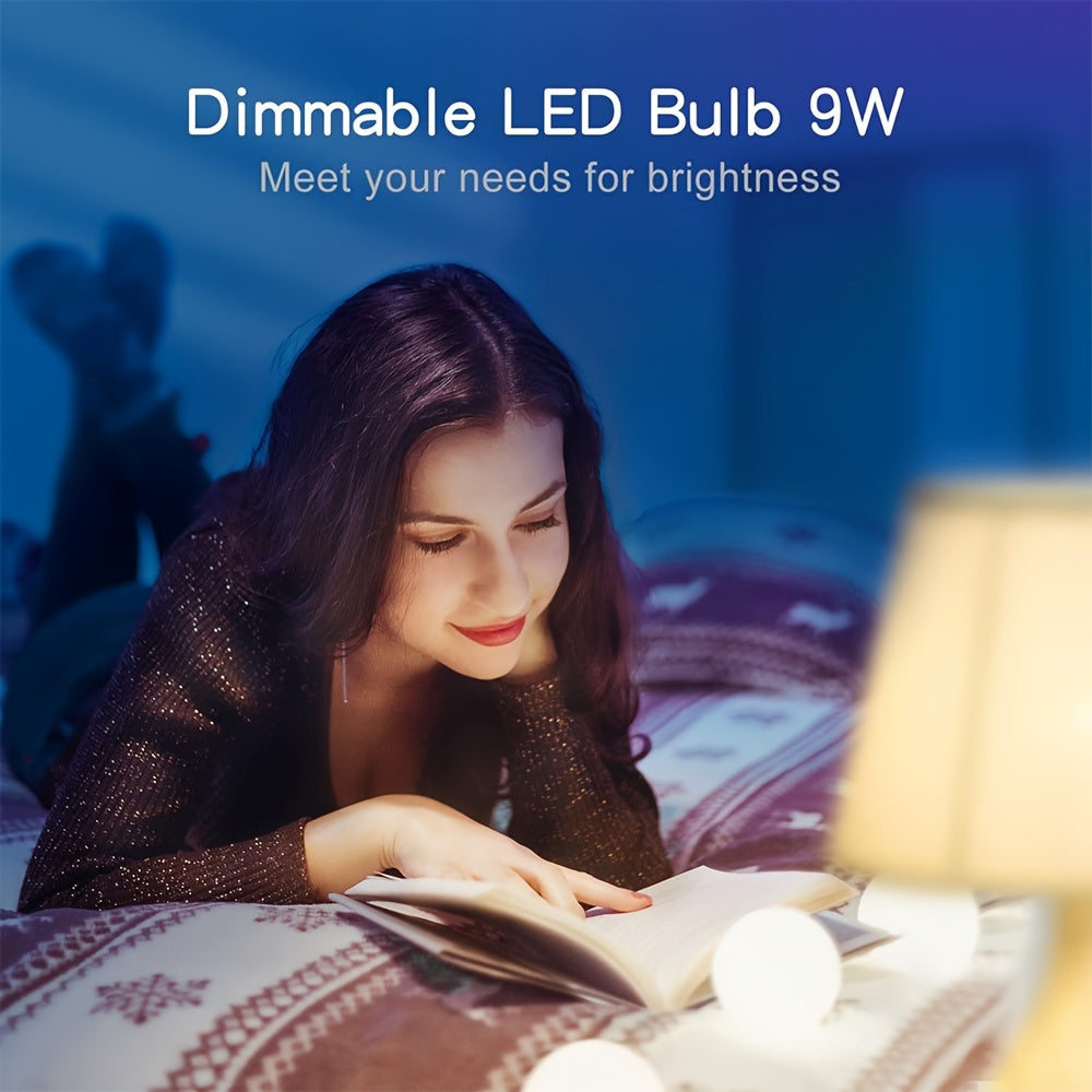 LCUTML Smart LED Bulbs offer RGBW color changing, dimmable options, music sync, and app control for easy home installation. They are energy saving and come with a remote, suitable for a