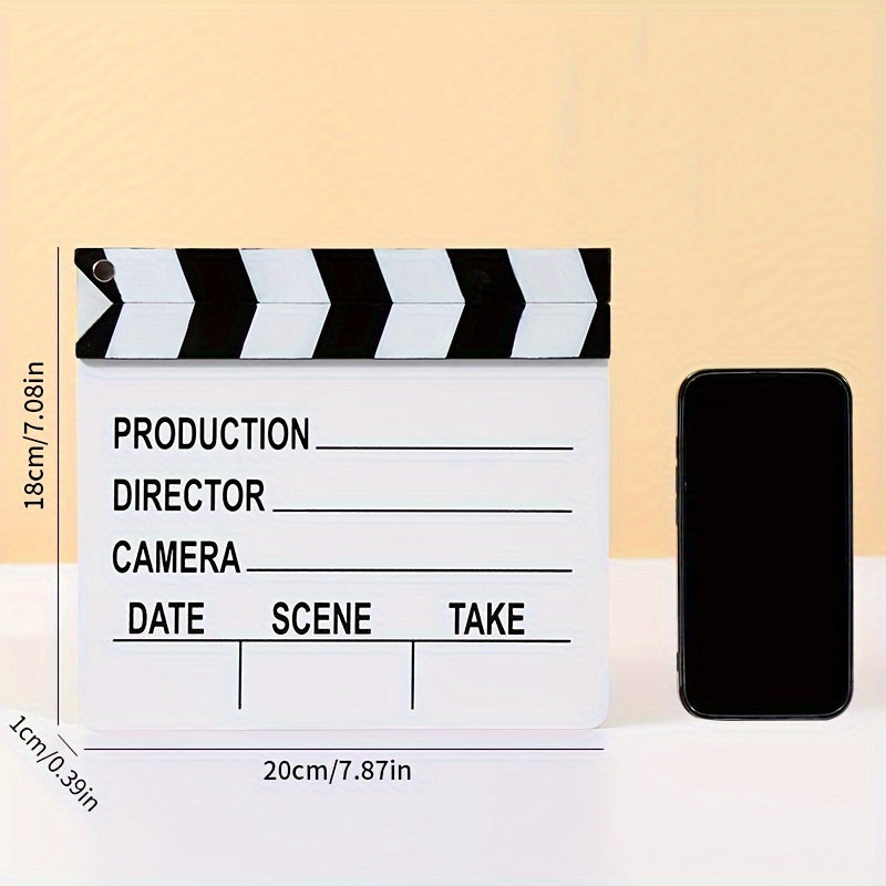 2D wooden clapboard for film directing, dimensions 7.08''x7.87''