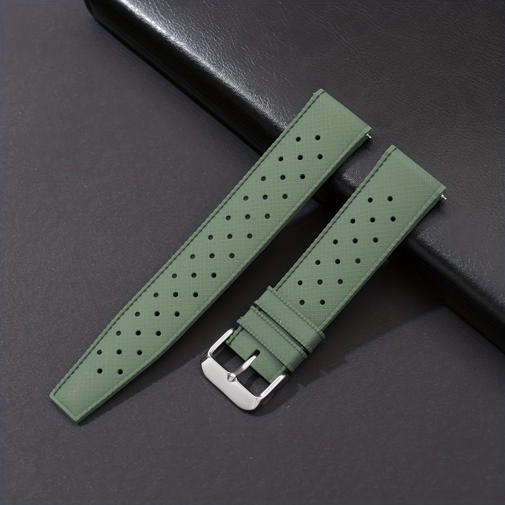 Ideal for King's Day Gifts: Tropic Waterproof Smart Watch Strap with Breathable Silicone, Quick Release, and in various sizes of 18mm, 20mm, and 22mm.