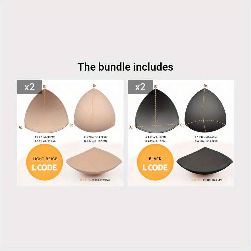 Triangle-shaped bikini pads for the beach.