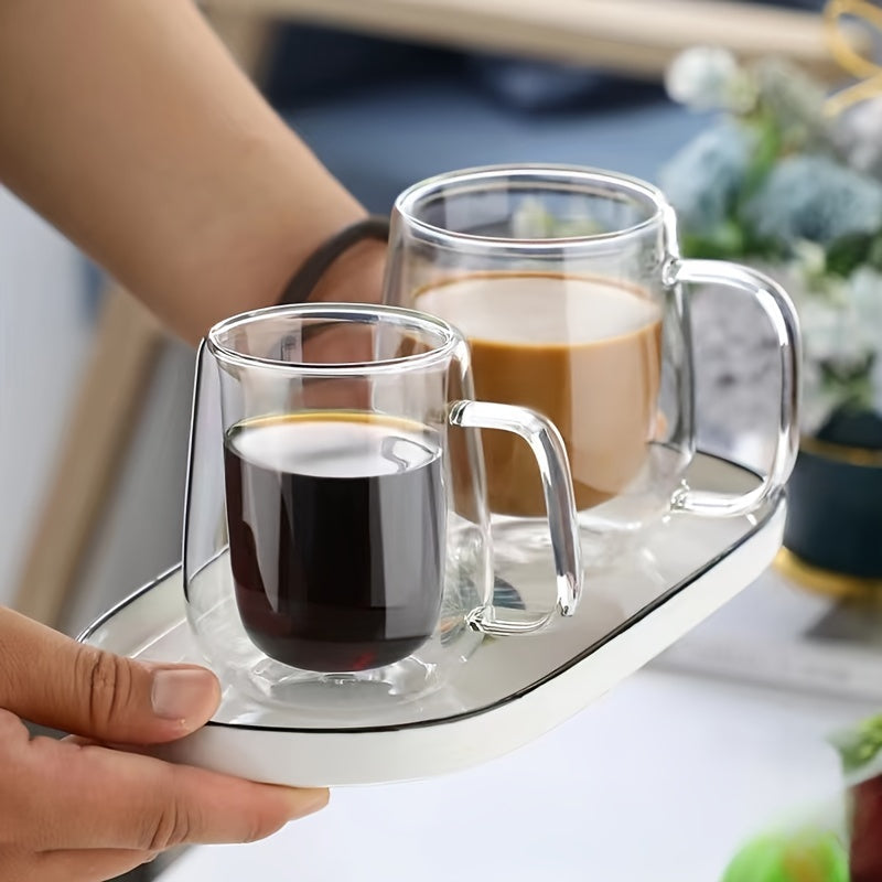 Durable double wall borosilicate glass mug, ideal for all beverages at home or in restaurants, including Middle Eastern favorites.