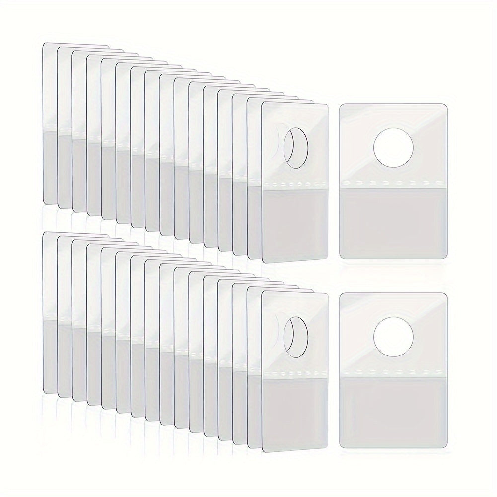 100 plastic adhesive hooks for hanging cards, pets, sheets, PVC, and airplane holes.