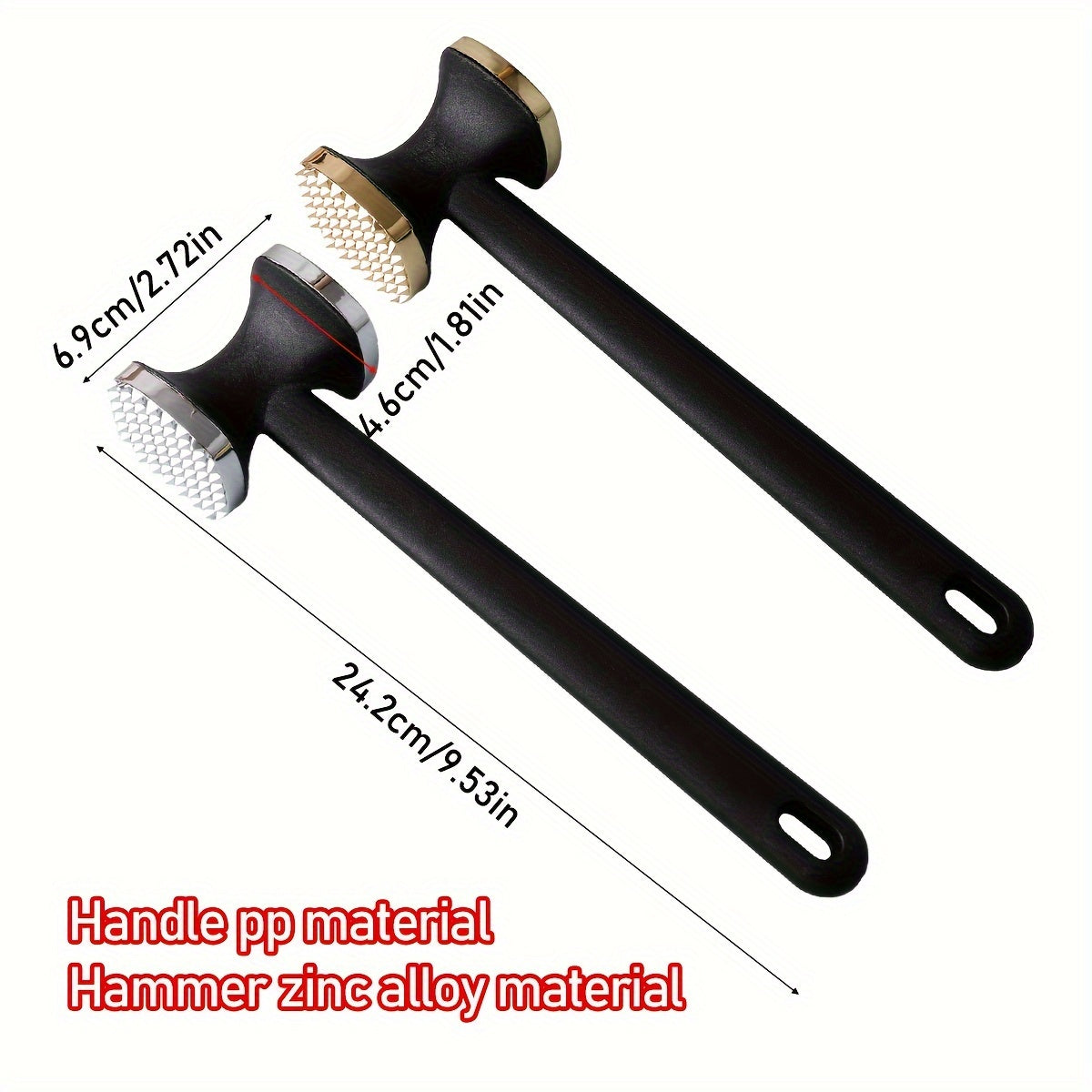 One piece of Zinc Alloy Meat Hammer, a versatile Metal Meat Pounder for household use. This Meat Tenderizer Tool is perfect for knocking meat into tender perfection in the kitchen. Also known as a Meat Tenderizer Hammer, it is a must-have among Kitchen