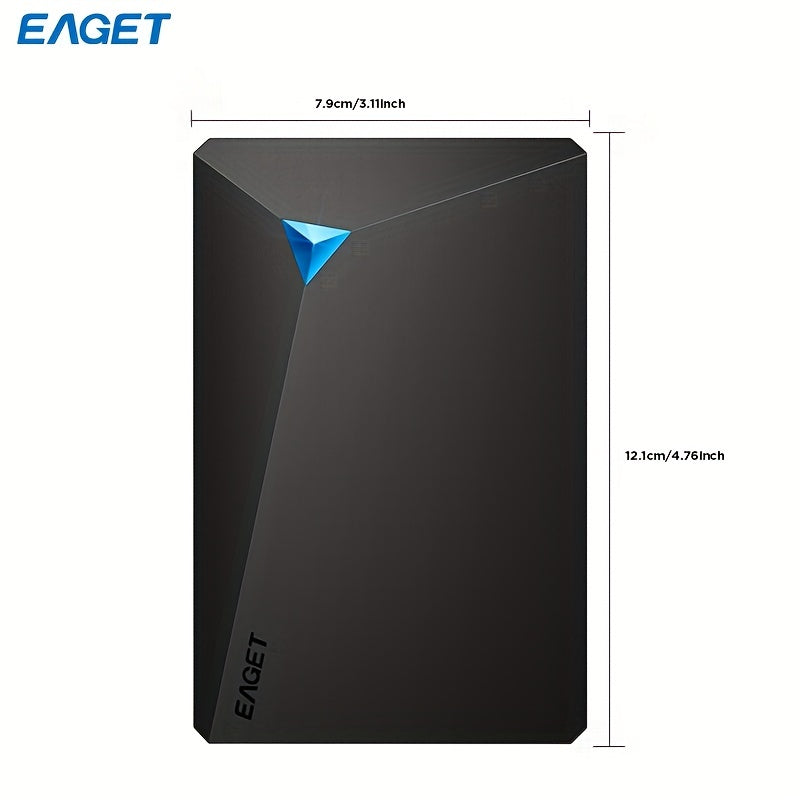 EAGET USB 3.0 External Hard Drive - High-capacity mechanical HDD for gaming and media storage, available in multiple sizes.