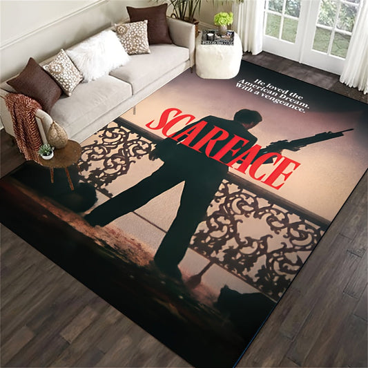 Non-Slip Rug Inspired by Scarface - Durable, Easy-to-Clean Polyester Carpet for Entryway, Living Room, Bedroom, Patio, and Garden Décor