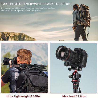 1 set of professional tripod units, including a 210.06cm camera tripod stand and a 210.82cm DSLR tripod & monopod, suitable for heavy duty travel with binoculars, laser level, spotting