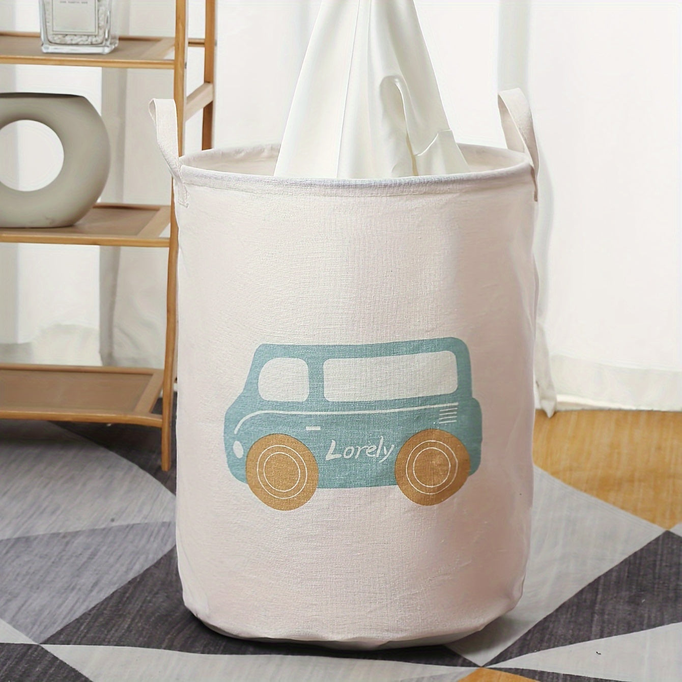 Fabric laundry basket with a capacity of 1 piece, perfect for storing dirty clothes, underwear, and toys. This folding laundry basket is ideal for organizing and storing items in the bathroom, bedroom, living room, or dorm. Enhance your home decor with