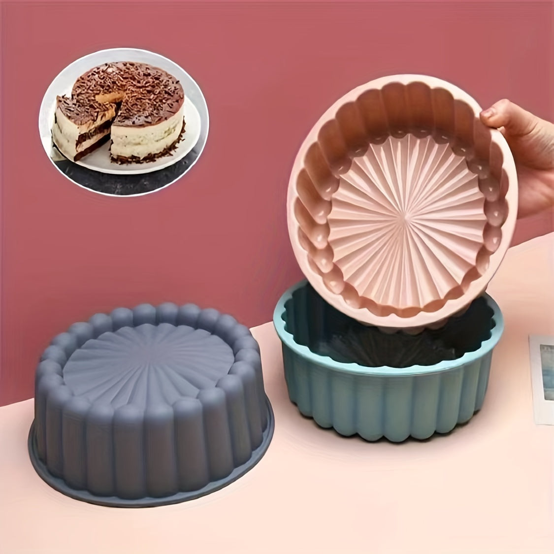 Multi-purpose 19.99cm Silicone Cake Mold with Nonstick Coating - Ideal for Wedding, Birthday Celebrations, and Beyond!