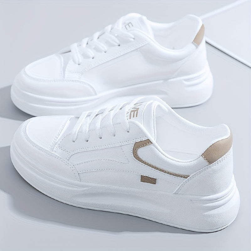 Casual women's sneakers with thick soles and stylish lace-up design, perfect for all seasons.