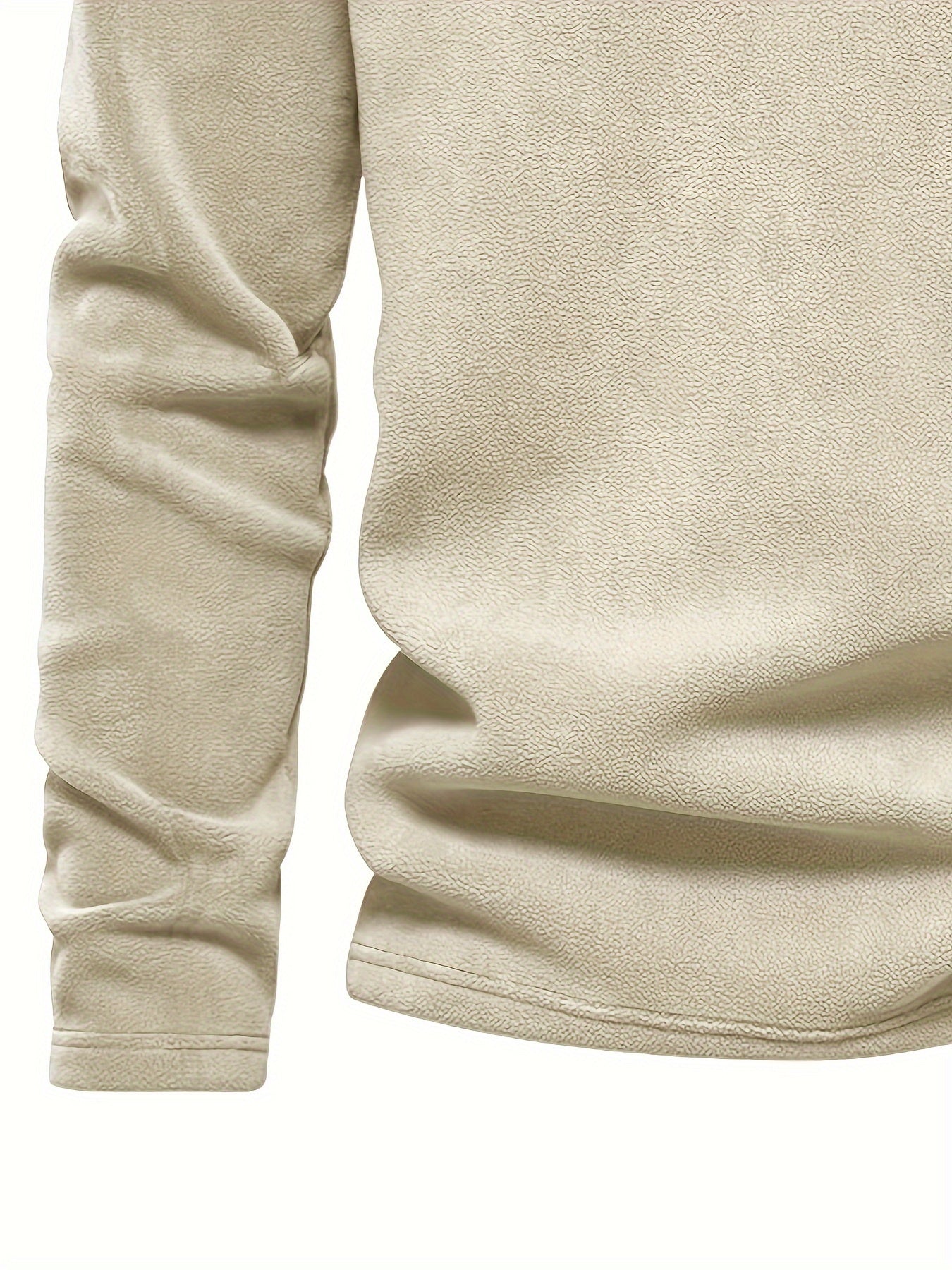 Men's Half-Zip Fleece-Lined Sweatshirt- Casual, Stand Collar, Long Sleeve for Fall/Winter