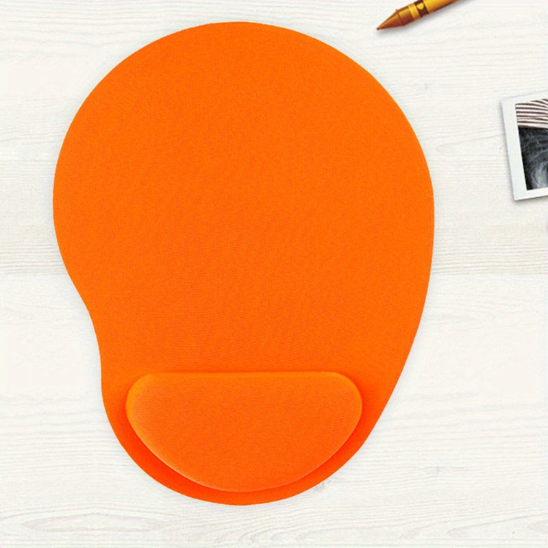 Ergonomic EVA wrist cushion with memory foam mouse pad for comfortable desk support in office or computer use.