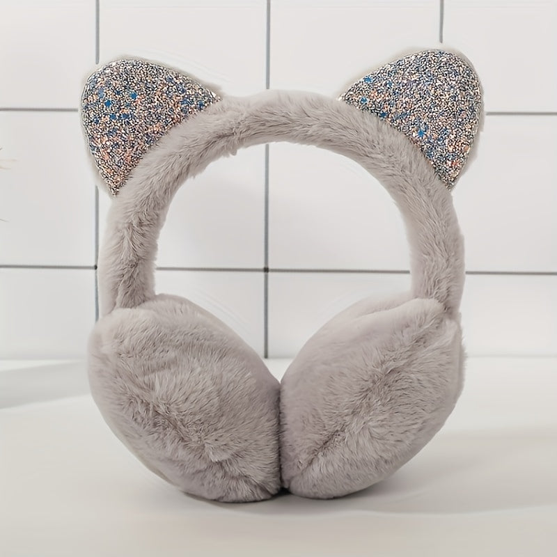 Warm and comfortable faux fur ear warmer with padded ear cups, perfect for keeping women cozy during the winter.