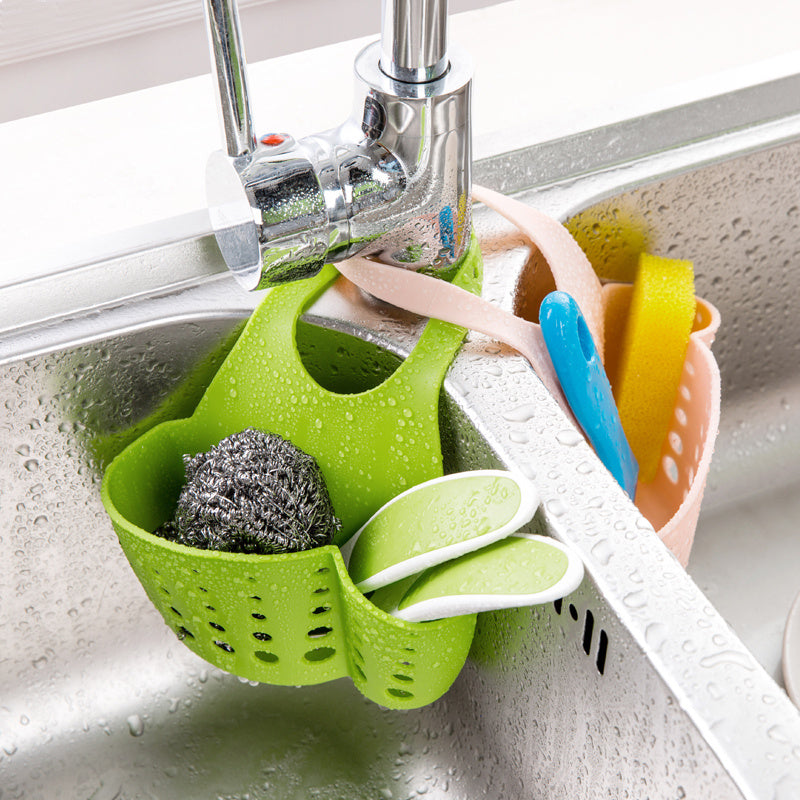 Synthetic Resin Sink Drain Rack Kit - Organize Your Kitchen with this Multi-function Faucet Drain Rack. Perfect for Storing Pool Supplies and More!