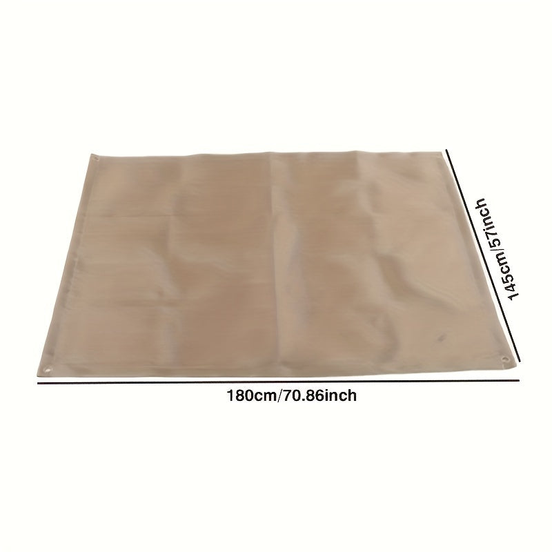 One piece of flame retardant BBQ mat, designed for portability and insulation. Made of reusable fiberglass material, suitable for camping fire pits and outdoor barbecues. This anti-scald carpet provides protection on deck or patio, ideal for picnics and