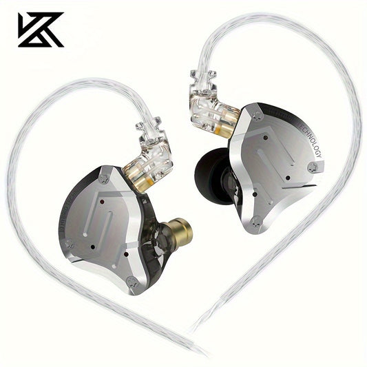 KZ ZS10 Pro earbuds with 4BA 1DD drivers and HiFi bass, includes detachable 2-Pin C cable.