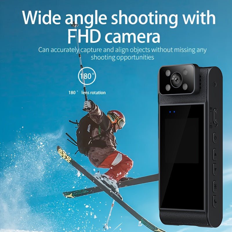 Small magnetic Mini Camera with Infrared Night Vision in 1080p HD resolution. Ideal for sports activities, with a rechargeable lithium polymer battery that can be powered by USB or standard batteries. Perfect for indoor use, with easy button control and