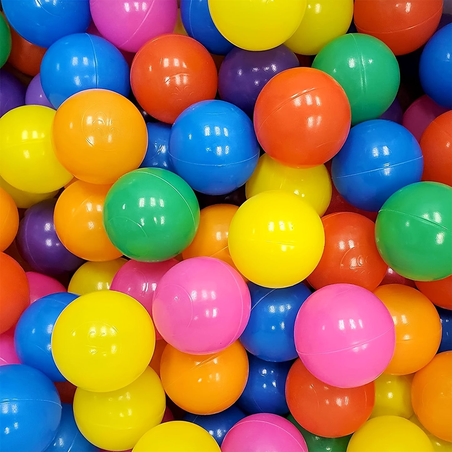 100 candy-colored ocean balls, suitable for ball pits, made from non-toxic materials.