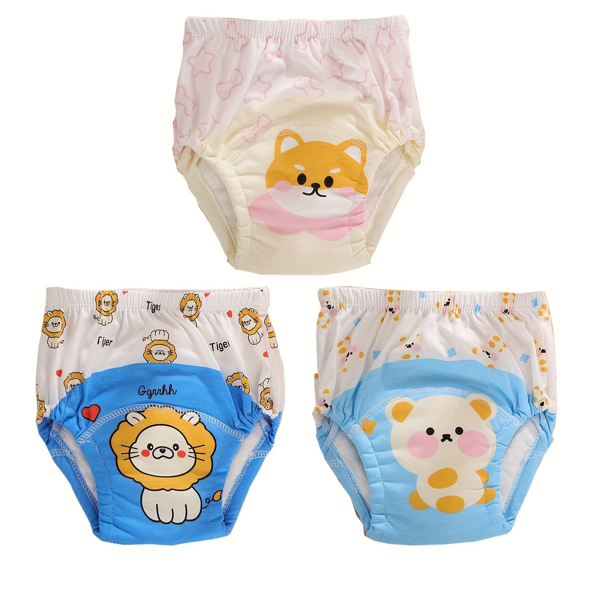 Set of 3 Washable Training Pants for Kids - 6-Layer Thick Cloth Diapers, All-Season Learning Pants for Children