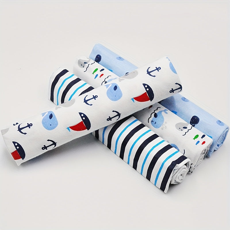 4 pieces of Flannel Swaddle Blankets and Receiving Blankets - 100% Cotton, One Size (76.2 X 76.2 cm) perfect for Home Decor and as Halloween or Christmas Gifts