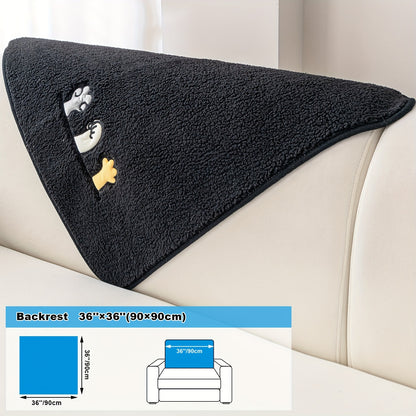 Sherpa fleece sofa slipcover pet-friendly and non-slip protector for home decor.