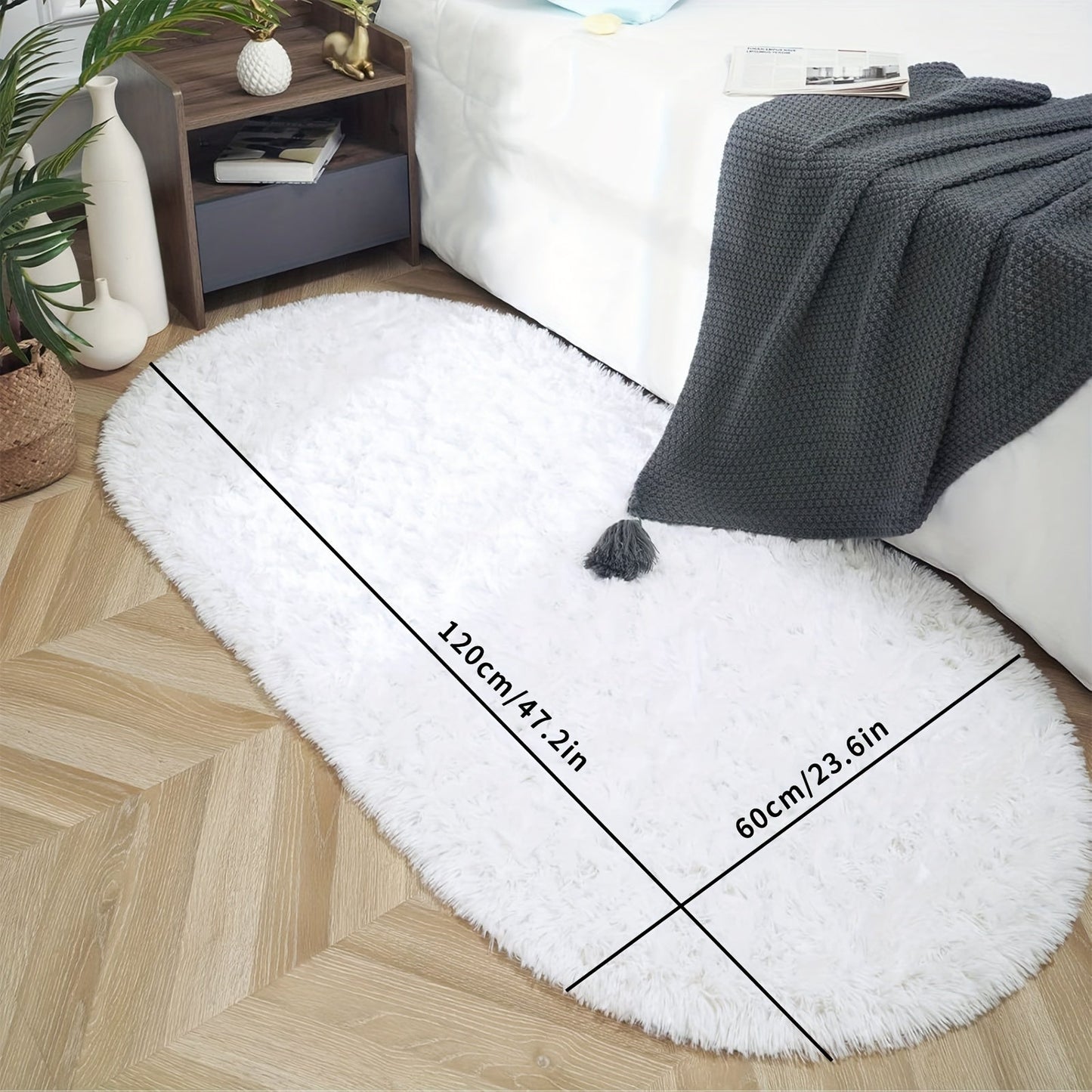 Plush Bedroom Rug - Soft, Cozy, Non-Slip, Machine Washable, Skin-friendly, Perfect for Indoor Use and Bedside