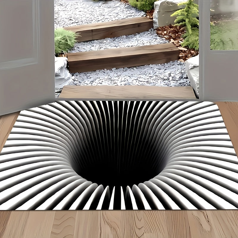 3D Illusion Doormat, 1 piece - Made of Non-Slip Polyester Material, Easy to Clean in Washing Machine, Features Low Pile for Comfort, Resistant to Stains and Water, PVC Backing for Durability - Ideal for Entryway, Bedroom, or Kitchen, Perfect for