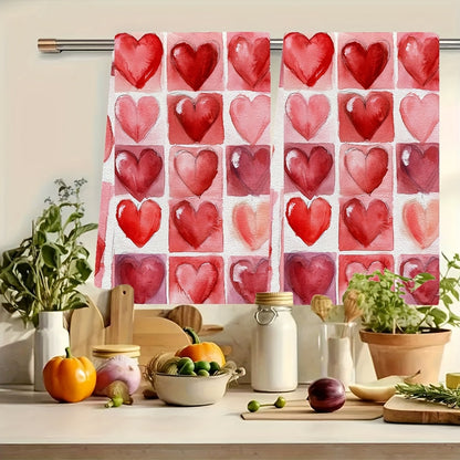 This set includes 2 ultra-soft kitchen towels with a Valentine's Day Tic-Tac-Toe design. These highly absorbent dish and hand towels are ideal for holiday decor, easy to clean in the washing machine, and measure 40.64X60.96 cm.