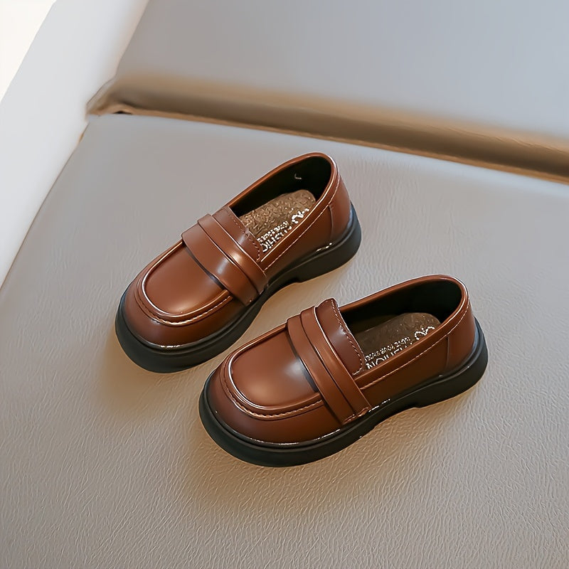 Boys' vintage slip-on loafers, light non-slip dress shoes for all seasons, perfect for wedding parties.