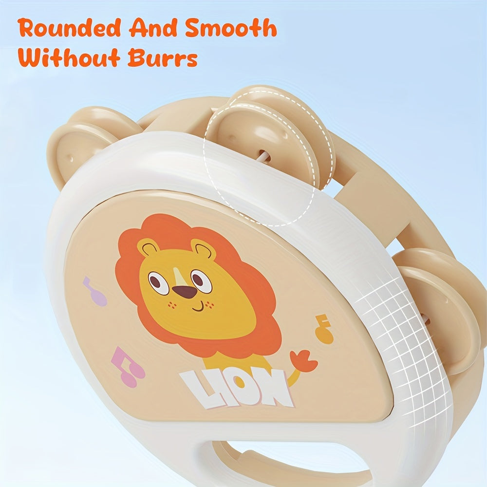 Cute Lion Cartoon Rattle & Hand Drum Toy - Great for Building Grip Strength in Kids, Perfect Halloween & Christmas Present, Ideal for the Holiday Season