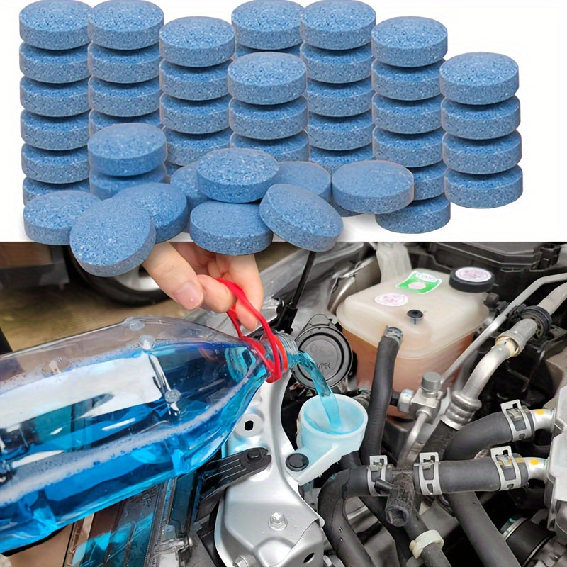 Car Glass Water Concentrated Wiper Tablets, 20/30/50pcs, for All Seasons, Cleans Oil Stains.