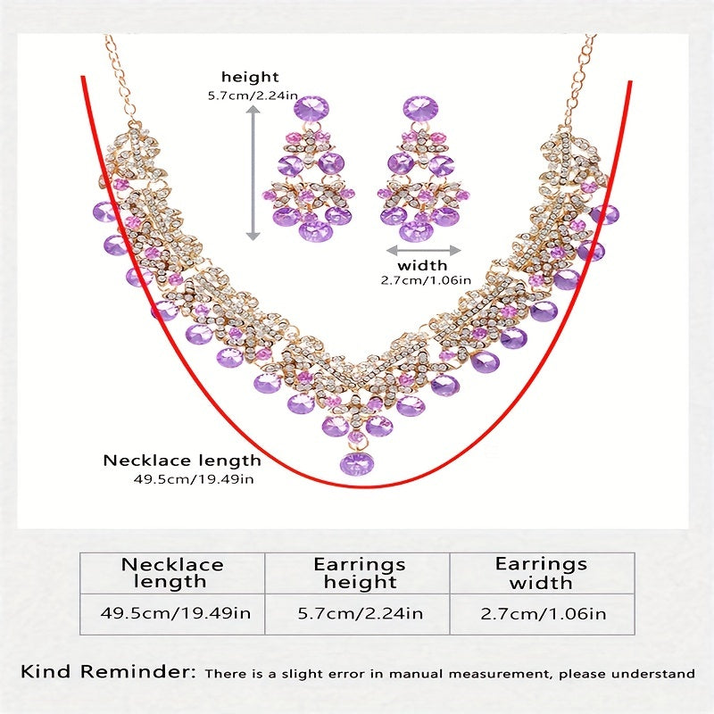 Exquisite Three-Piece Bridal Wedding Crown Set with Necklace and Earrings - Perfect Wedding Party Accessories