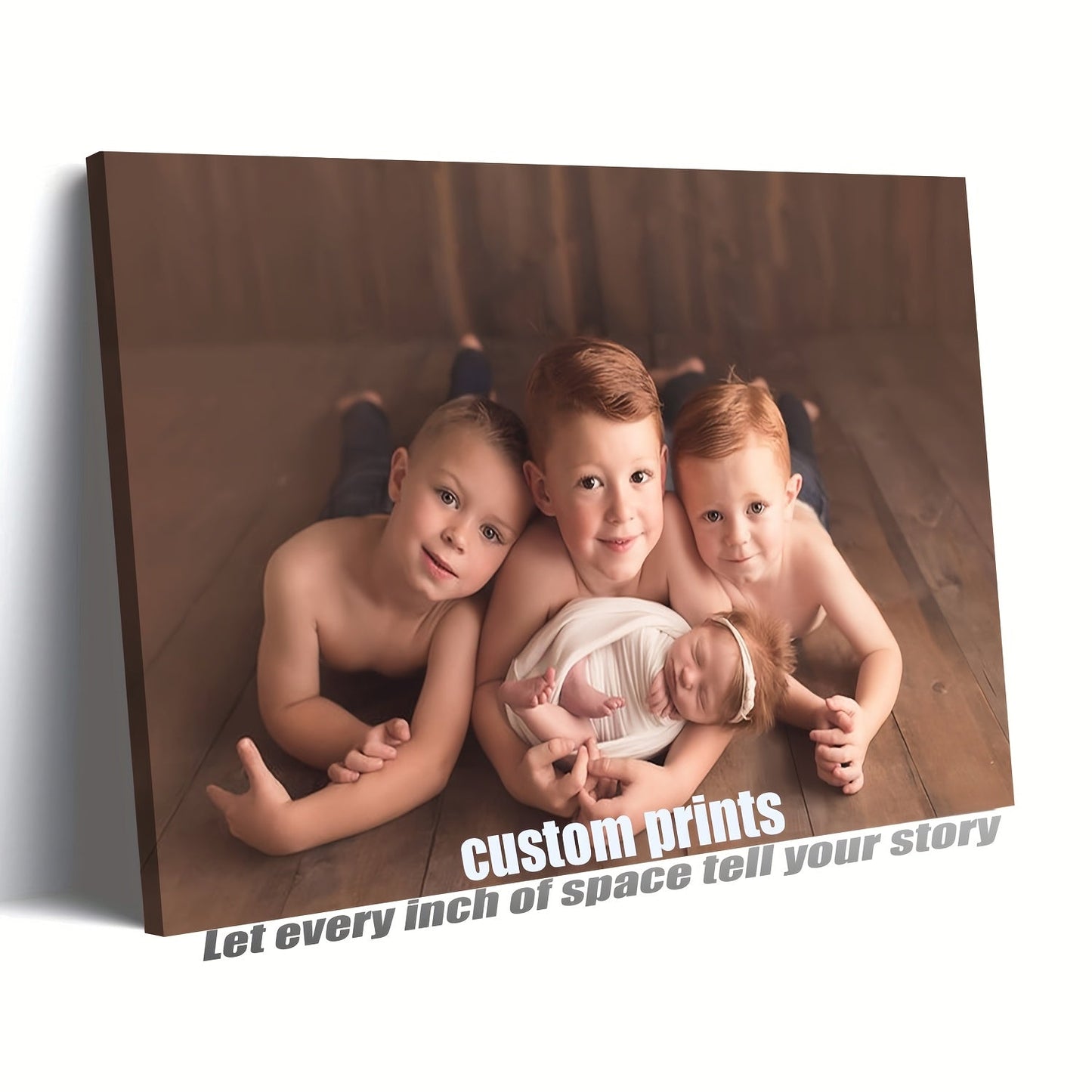 Create a unique custom framed canvas print of your family photo, personalized to suit your style. This UV-printed poster is perfect for adding a personal touch to any living room, bedroom, or office decor.