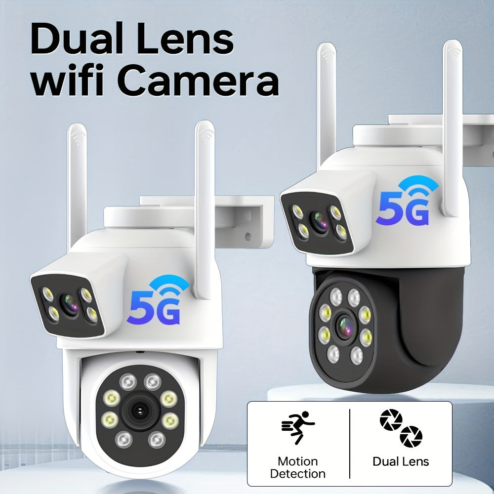 The ZHXINSD 1920P Dual Lens Wireless Security Camera offers impressive features such as 4MP Color Night Vision, Two-Way Audio, Motion Alerts, and IP65 Waterproof rating. Suitable for both indoor and outdoor use, this camera is powered via USB for ease of