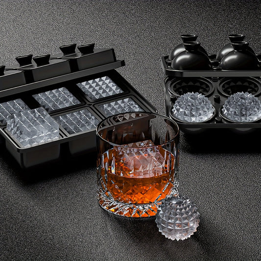 Convenient Easy-Release Silicone Ice Cube Tray with Funnel - Stackable and Leakproof Design for Cocktails and Beverages - Ideal for Entertaining at Parties or Home Use