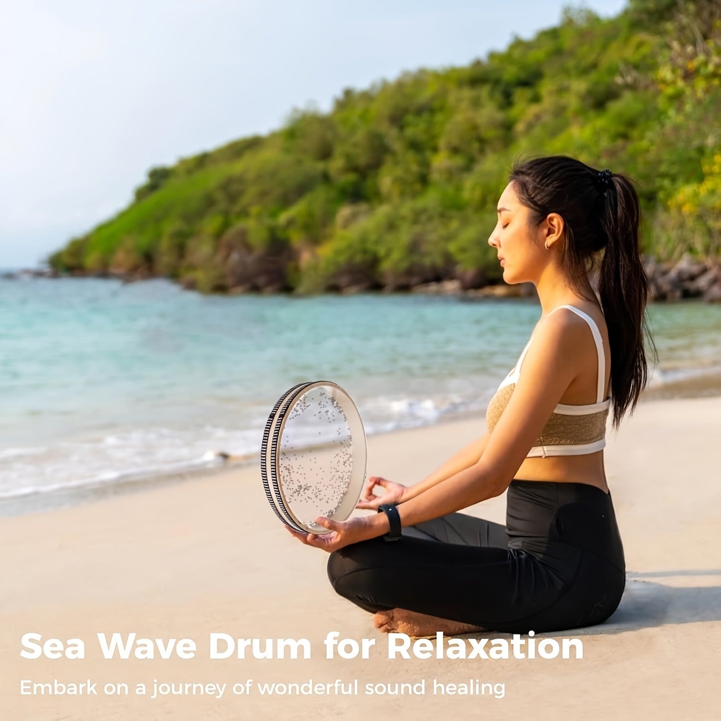 Ocean Wave Drum for relaxation, meditation, mindfulness & yoga - White