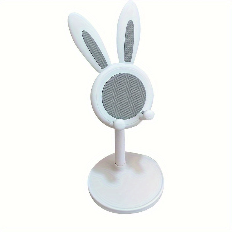 Adjustable height mobile phone holder for live broadcasts with a rabbit design