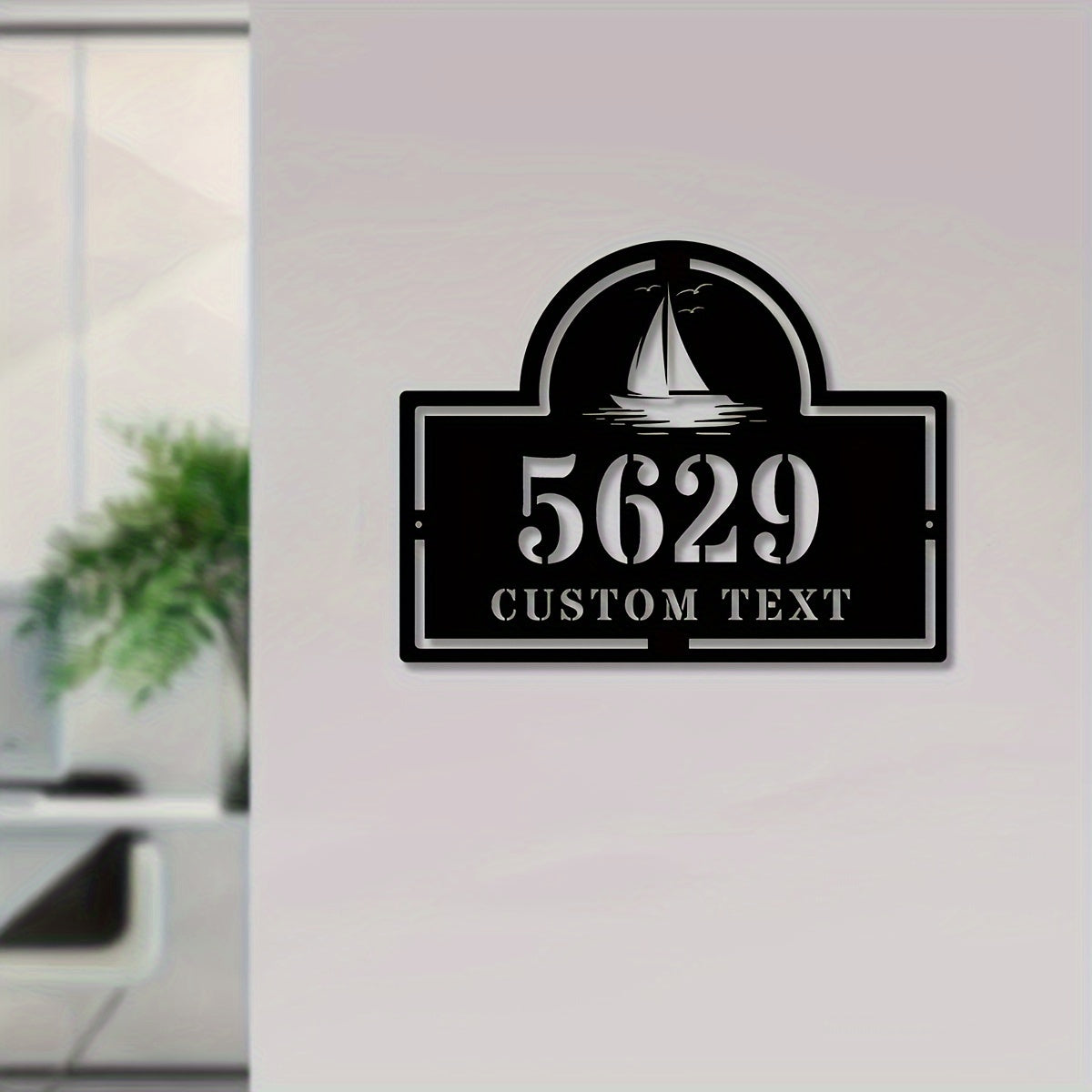 Customize your iron house number plaque with your street name and address. This metal address sign is perfect for home decor and makes a great housewarming gift for anyone ages 14 and up. Can be easily mounted on the wall.