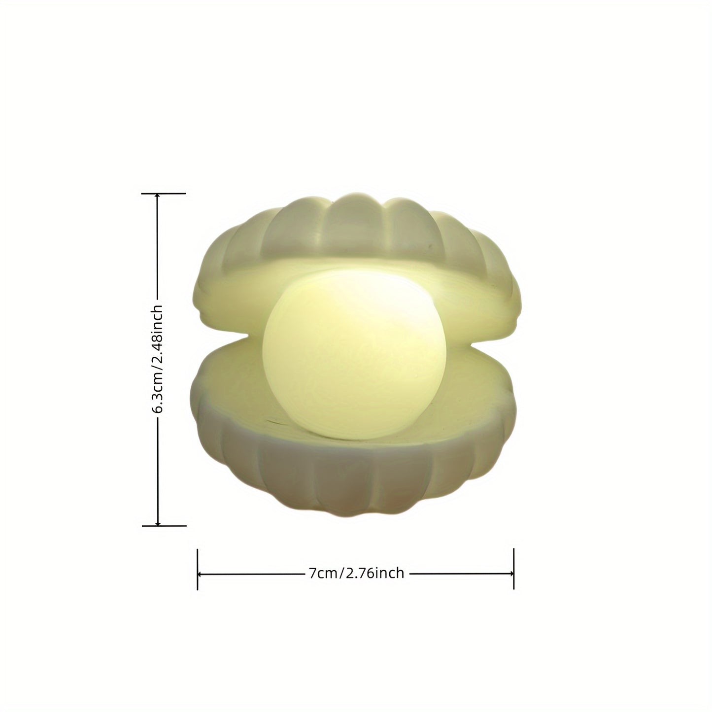 LED shell night light with 3 button batteries, plastic switch, suitable for various indoor settings as a decorative atmosphere lamp.