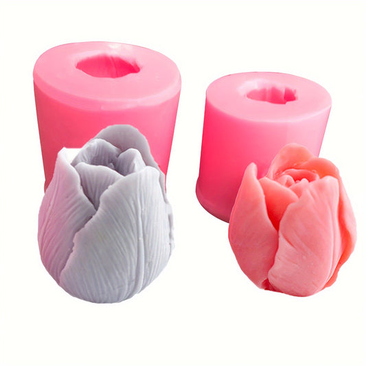 Pink Tulip Silicone Mold for Candle Making and Crafts