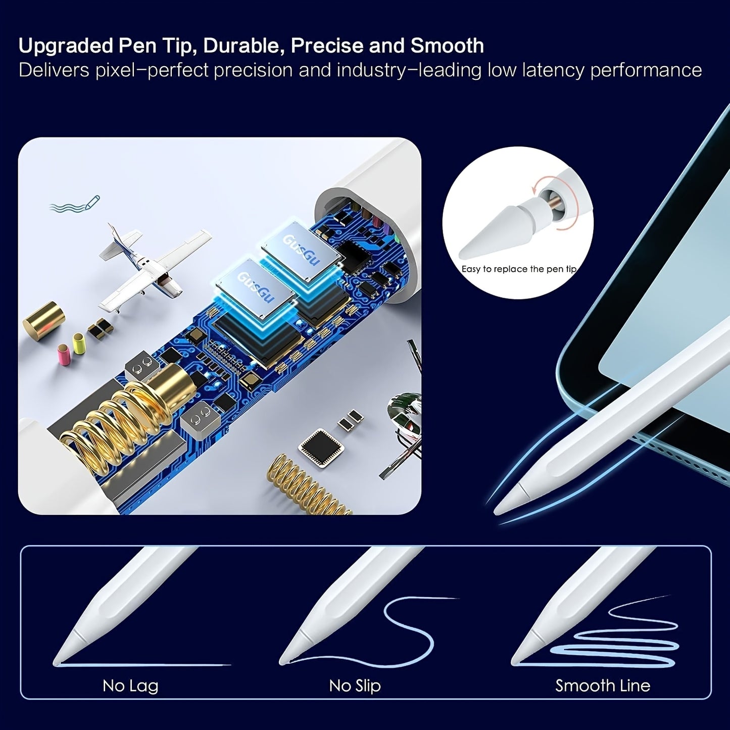 Xuanfengxia Universal Smart Stylus Pen for Android & iOS, with Tilt Sensitivity, Precision Writing for Mobile Devices & Tablets