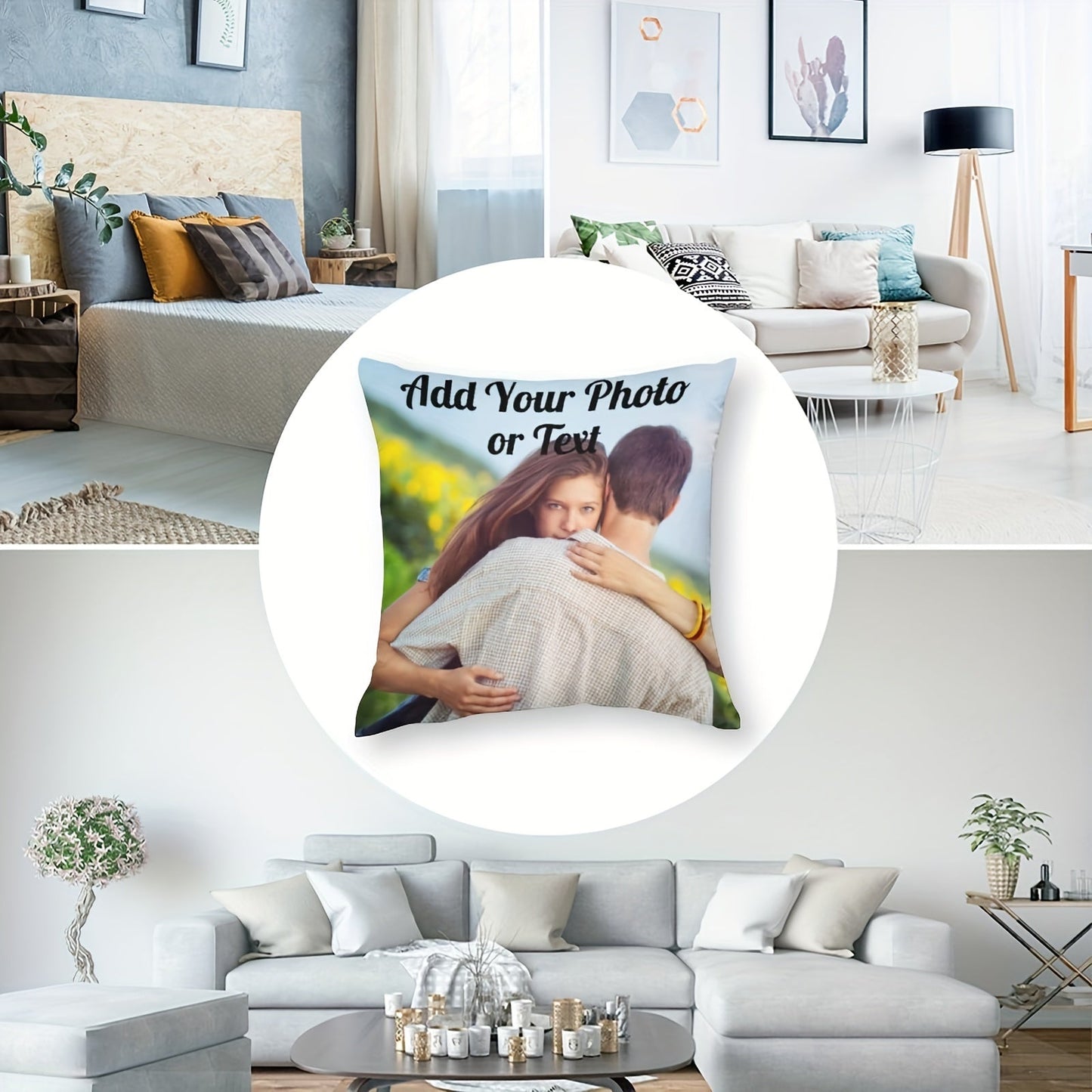 Customize your own polyester throw pillow cover with a photo or text of your choice. This personalized single-sided print is perfect for holidays such as Christmas, Father's Day, Mother's Day, and Valentine's Day. The cover measures 45.72cm x 45.72cm and