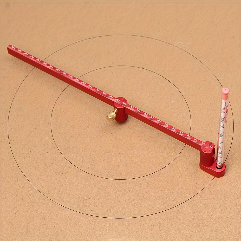 Woodworking scribing gauge with center finder, lengthening aluminum alloy circle ruler, and compass for woodturners.