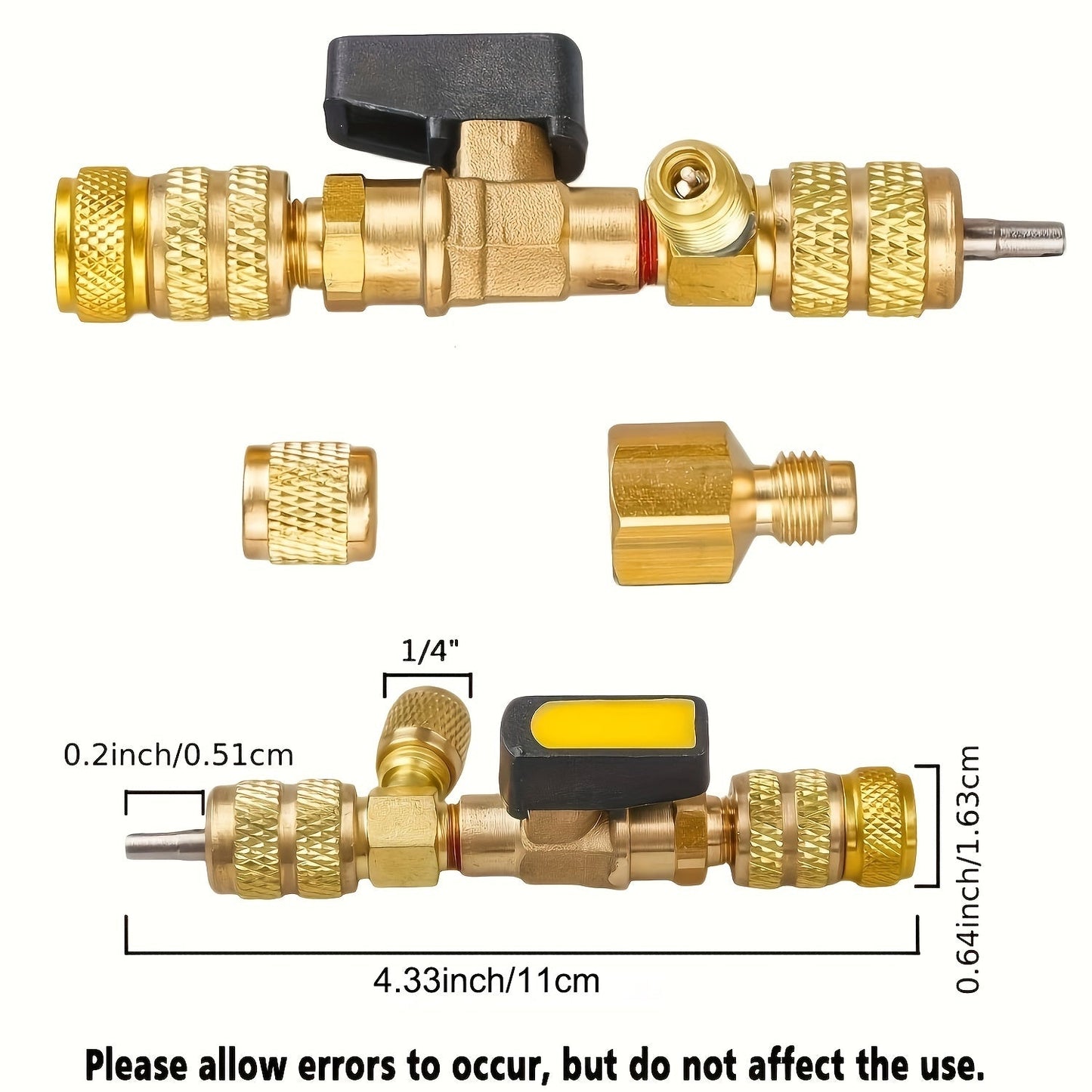 Set of Brass Valve Core Removal Tools with 10 Spare Cores, Dual-Head Design for Easy Installation, Non-Electrical, Anti-Slip Grip, Long-lasting for HVAC, Air Conditioning, and Automotive Care